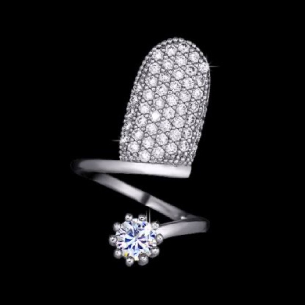 Blinged Out Nail Ring *Unique*